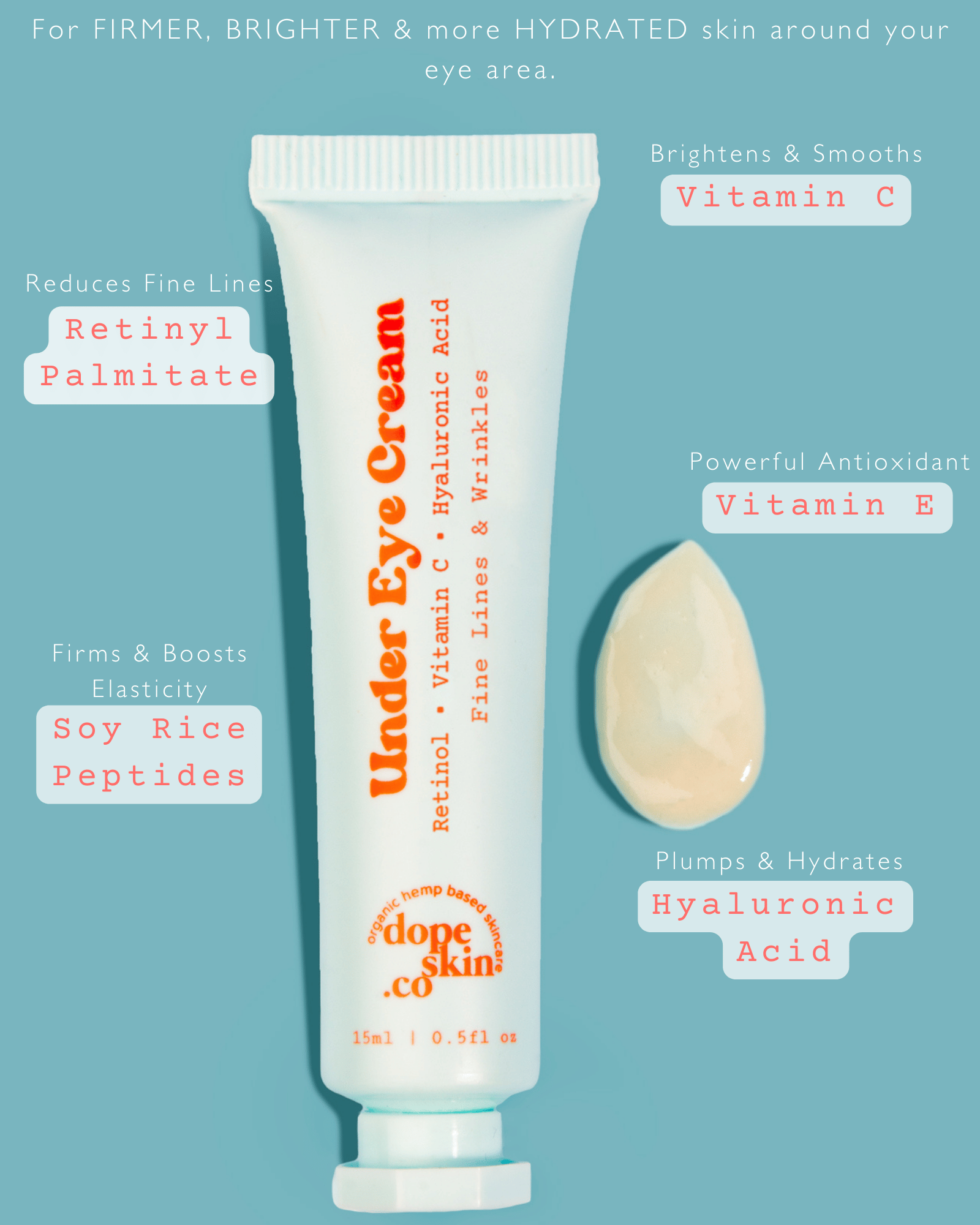 Retinol Eye Cream for Wrinkles - Vitamin C Eye Cream for Mature Skin